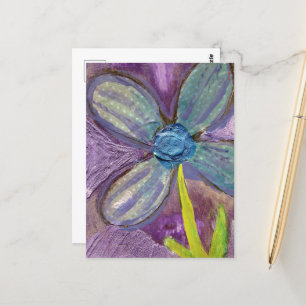 Mixed media flower postcard