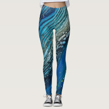 Mixed Media Girl Acrylic Pour Leggings