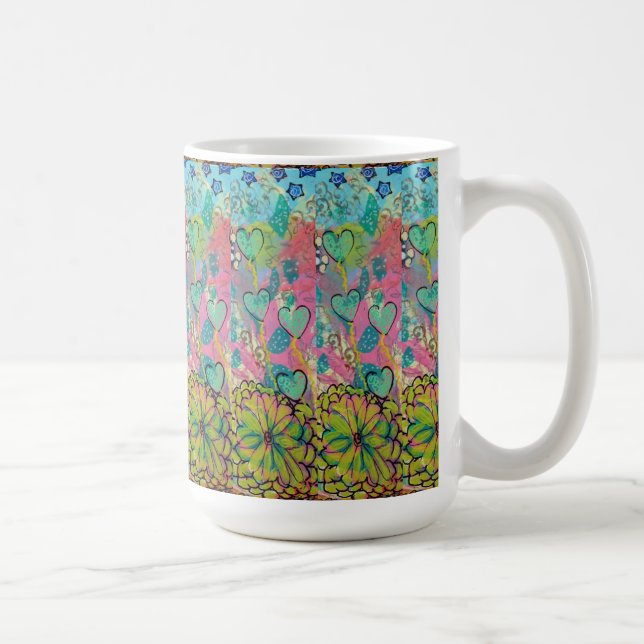 Mixed Media Hearts Coffee Mug (Right)