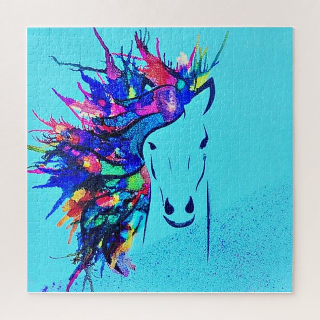 Mixed Media Horse Jigsaw Puzzle (Vertical)