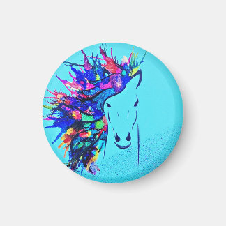 Mixed Media Horse Magnet
