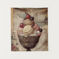 Mixed Media Icecream Collage Tapestry