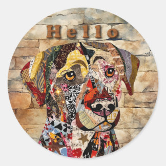 Mixed Media Labrador Retriever  Classic Round Sticker