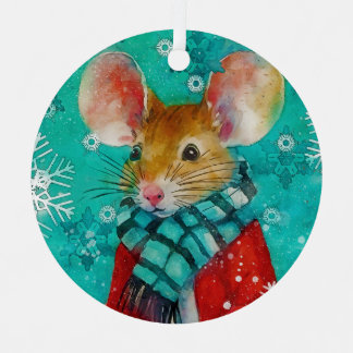 Mixed Media Mouse Print Ornament AP451B1