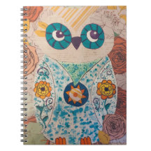 Mixed Media Owl Journal