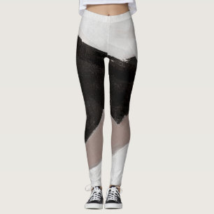 Mixed media painting, minimalist abstract design. leggings