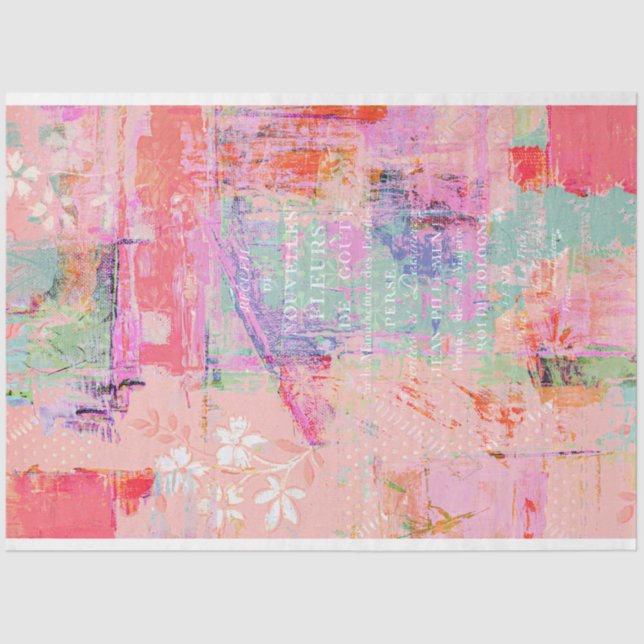 Mixed Media Pastel Grunge Decoupage Tissue Paper (Front)