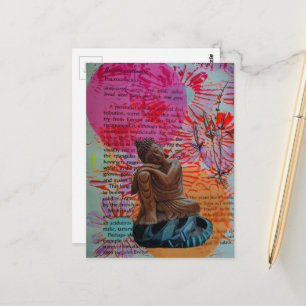 Mixed Media Peace Collage Postcard