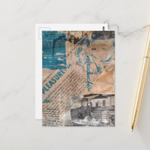 Mixed Media Retro Hobbies Woodworking Postcard