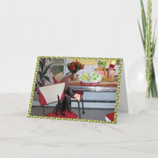 Mixed Media Scottish Terrier Thank You Card