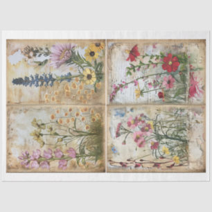 Mixed Media Style Scrapbook Floral Background D Tissue Paper