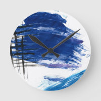 Mixed media watercolor blue abstract artistic