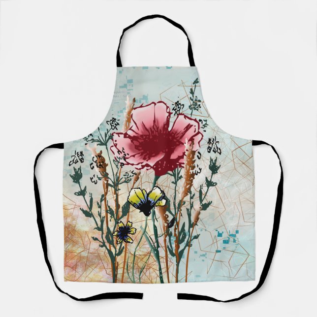 Mixed Media Wildflower Apron (Front)
