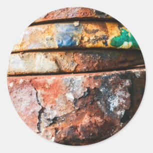 mixed metal race to cake classic round sticker