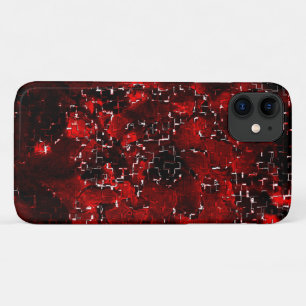 Mixed of showy and rustic red petals under mosaic iPhone 11 case