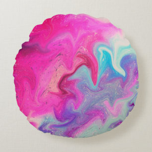 Mixed paint background round cushion