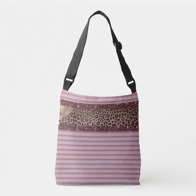 Mixed pattern pink floral  crossbody bag (Front)