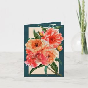 Mixed Peonies Greeting Card