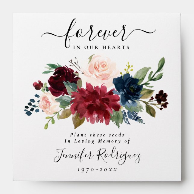 Mixed Peony Floral Seed Packet Enevelope Memorial  Envelope (Front)