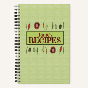 Mixed Peppers Personalizable Spiral Recipe Book