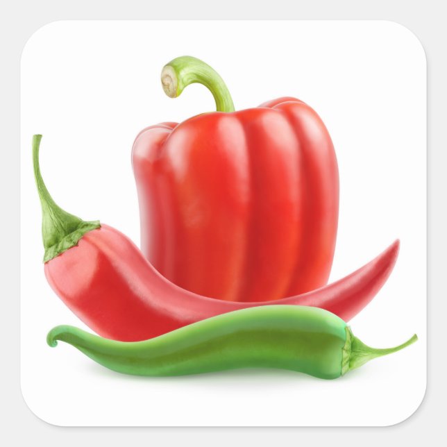 Mixed peppers square sticker (Front)