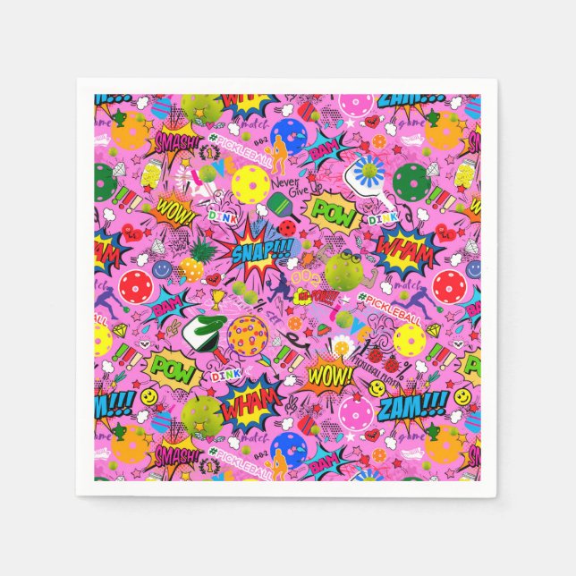 😍 mixed pickleball pink  napkin (Front)