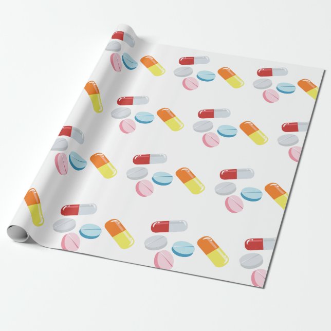 Mixed Pills Wrapping Paper (Unrolled)