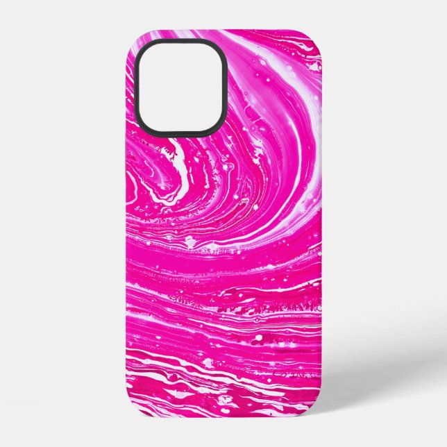 Mixed pink paint background iPhone case (Back)