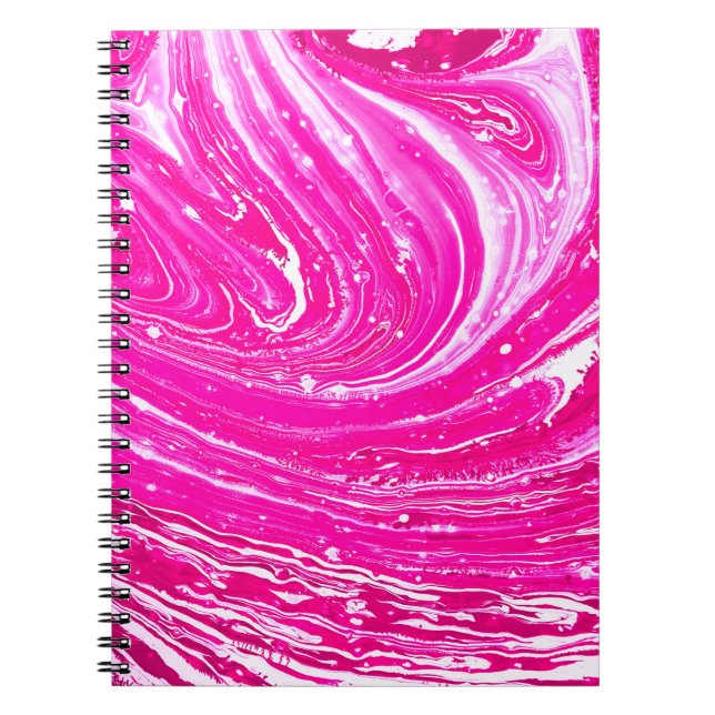 Mixed pink paint background notebook (Front)