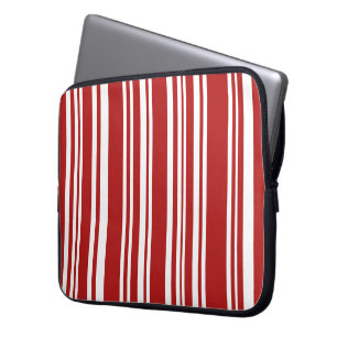 Mixed Red and White Stripes Laptop Sleeve