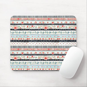 Mixed shabby chic patterns mouse pad