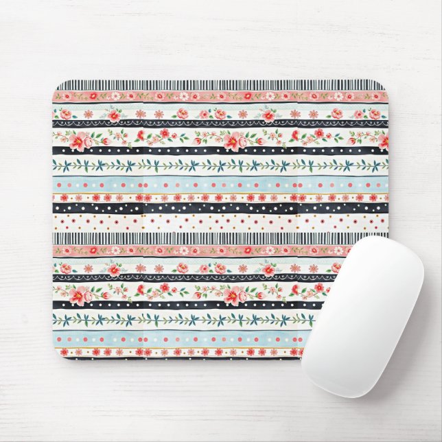 Mixed shabby chic patterns mouse pad (With Mouse)