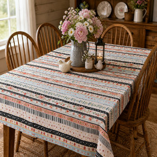 Mixed shabby chic patterns tablecloth