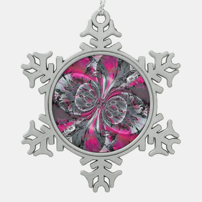 Mixed Signals  Snowflake Pewter Christmas Ornament (Front)