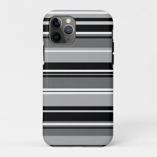 Mixed Striped Pattern Black White Greys iPhone 11 Pro Case
