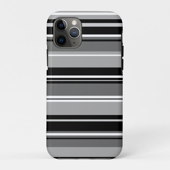 Mixed Striped Pattern Black White Greys Case-Mate iPhone Case (Back)