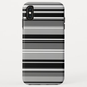 Mixed Striped Pattern Black White Greys iPhone XS Max Case