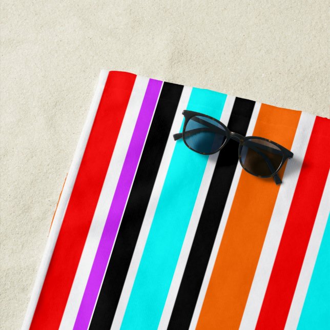 Mixed Stripes Beach Towel (In Situ)