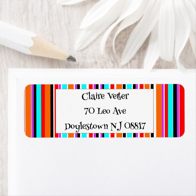 Mixed Stripes Return Address Label (Insitu)