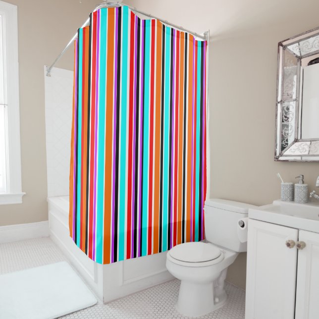 Mixed Stripes Shower Curtain (In Situ)