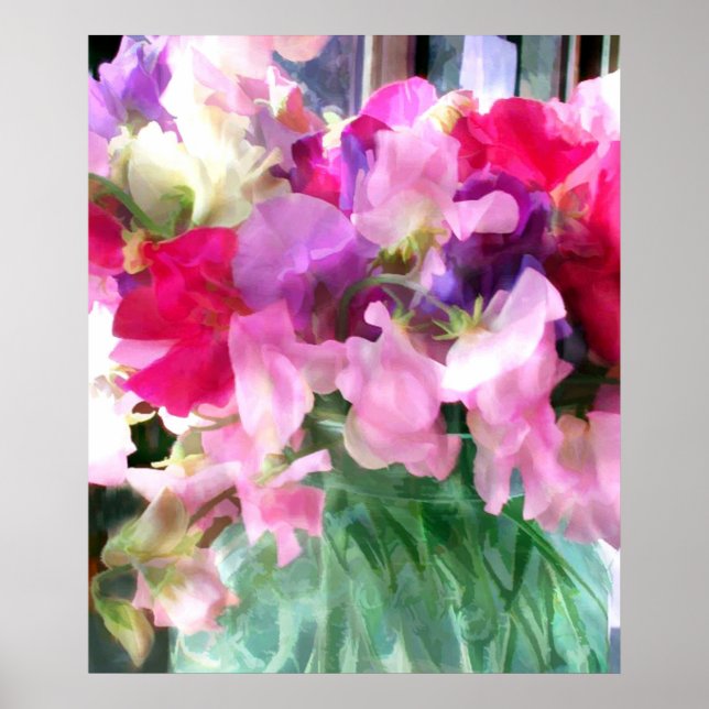 Mixed Sweetpeas in a Jar Poster (Front)