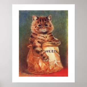 Mixed Sweets Cat by Louis Wain Poster