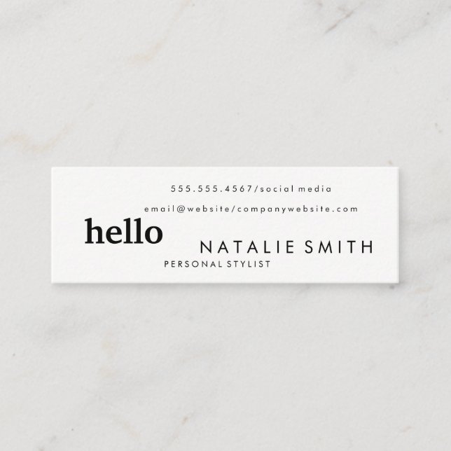 Mixed Text Mini Business Card (Front)