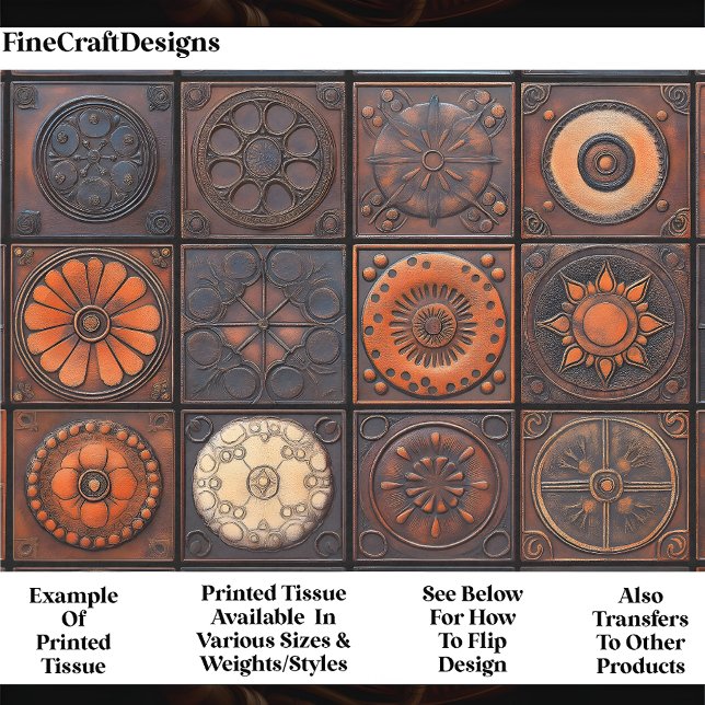 Mixed Tiles - Textured Earth Colours AA4 Decoupage Tissue Paper (Creator Uploaded)