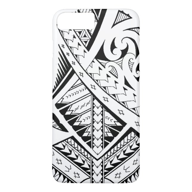 Mixed tribal tattoo patterns in Samoan Maori style Case-Mate iPhone Case (Back)