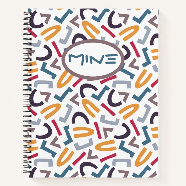 Mixed Up Letters, Abstract, Modern, Diary Notebook (Front)