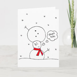 Mixed Up Snowman Holiday Card