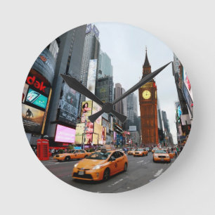 Mixed Up World! - New York City & London Round Clock