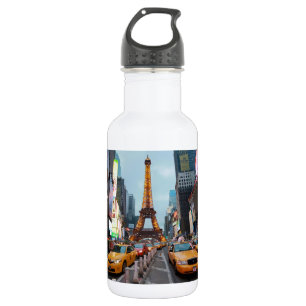 Mixed up World - New York City & Paris 532 Ml Water Bottle