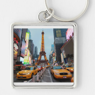 Mixed up World - New York City & Paris Key Ring